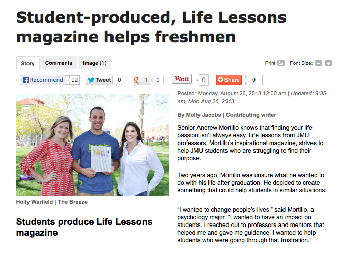 Life Lessons Magazine Article - The Breeze